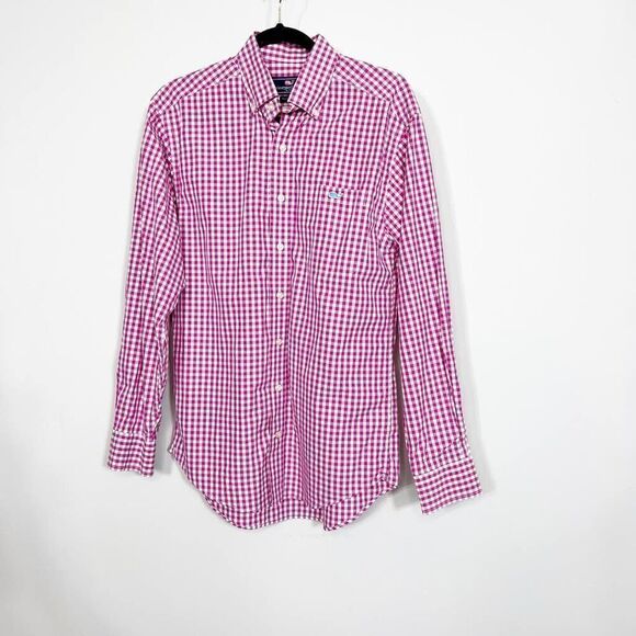 Vineyard Vines Other - Vineyard Vines Tucker Shirt Mens Small Gingham Button Down Pink White Cotton